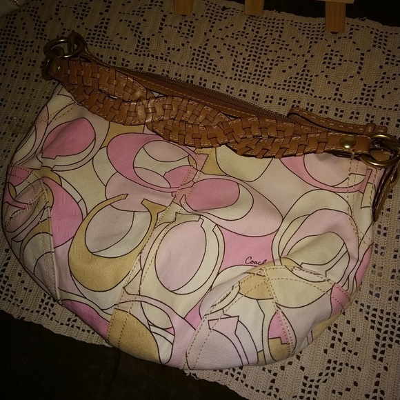 Coach Soho Multi Pink Hobo Handbag Purse - Picture 3 of 7